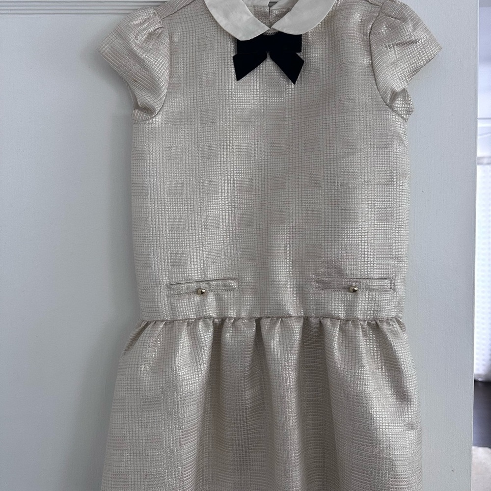 Janie and Jack Cream Babydoll Dress with Peter Pan Collar